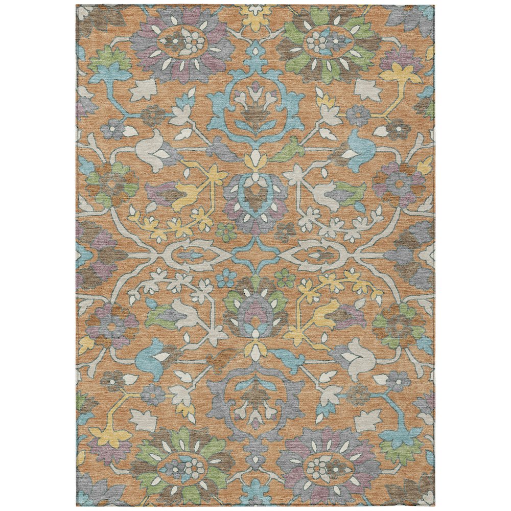 Machine Washable Indoor/Outdoor Chantille ACN2587 Orange 2'6" x 3'10" Rug. Picture 1