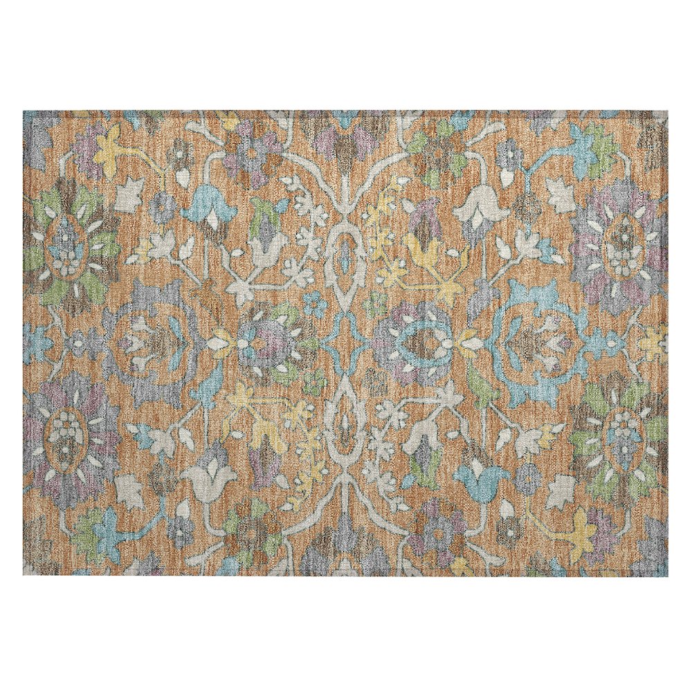 Machine Washable Indoor/Outdoor Chantille ACN2587 Orange 1'8" x 2'6" Rug. Picture 1