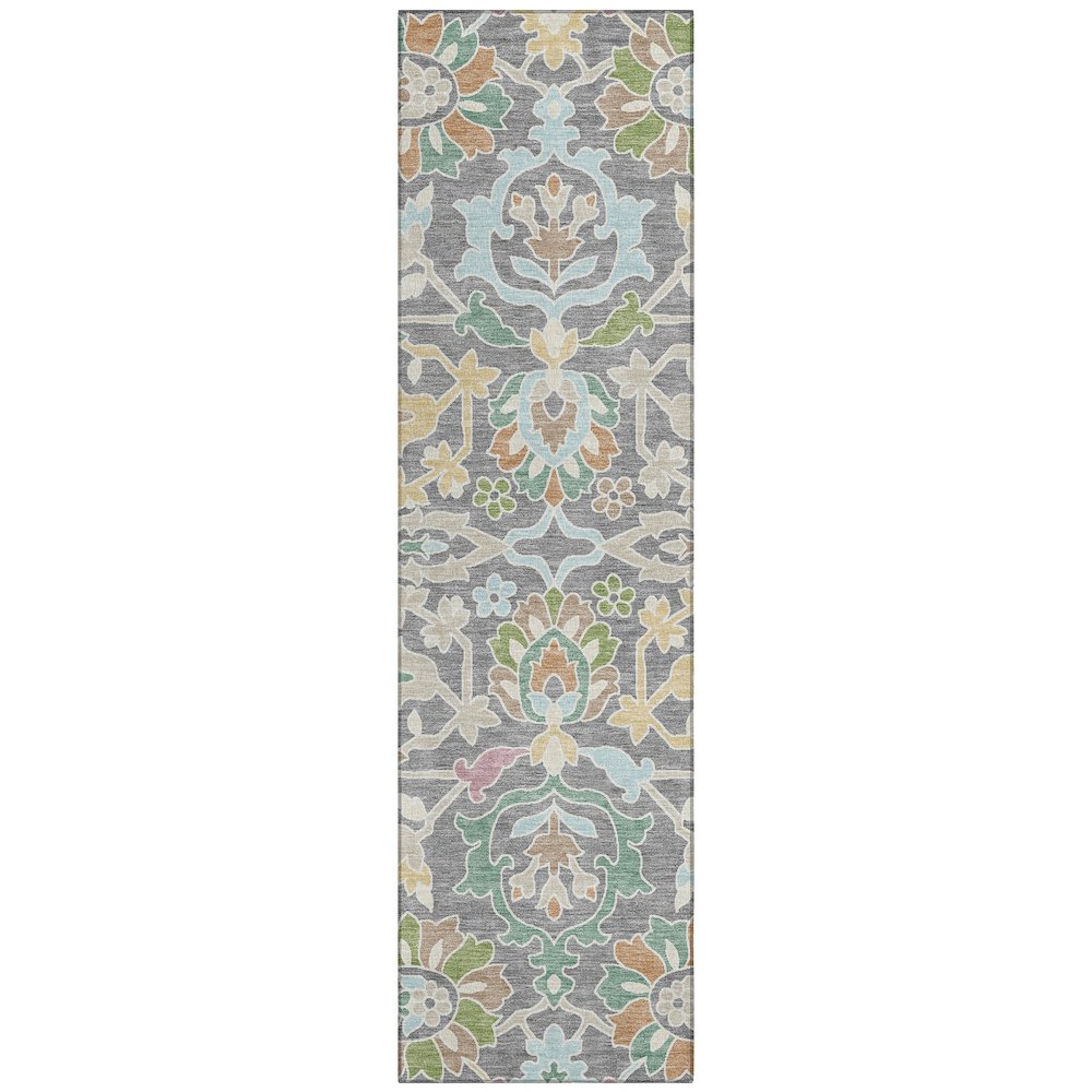 Machine Washable Indoor/Outdoor Chantille ACN2587 Gray 2'3" x 7'6" Runner Rug. Picture 1