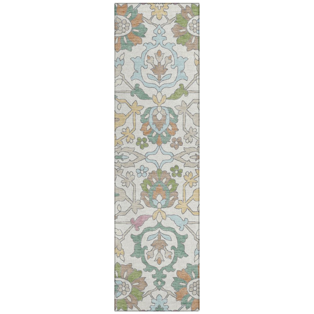 Machine Washable Indoor/Outdoor Chantille ACN2587 Ivory 2'3" x 7'6" Runner Rug. Picture 1