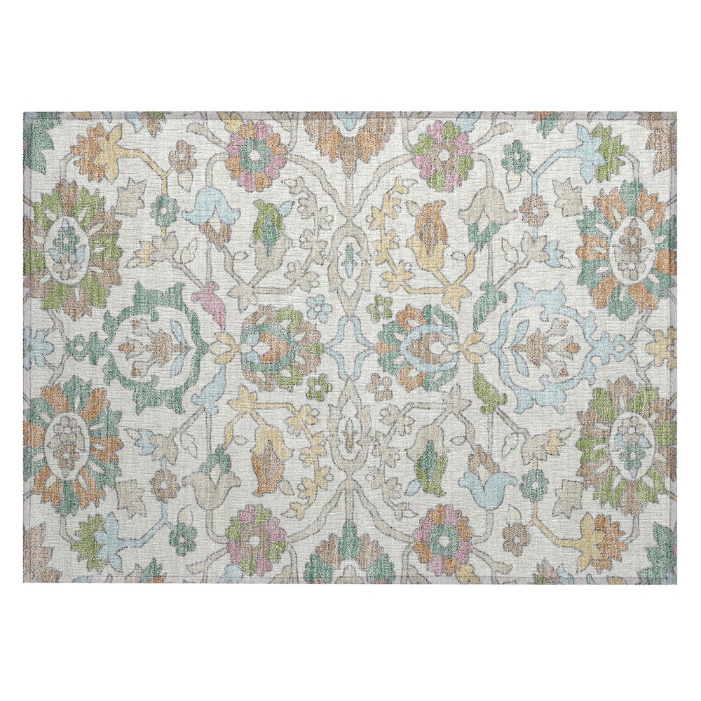 Machine Washable Indoor/Outdoor Chantille ACN2587 Ivory 1'8" x 2'6" Rug. Picture 1