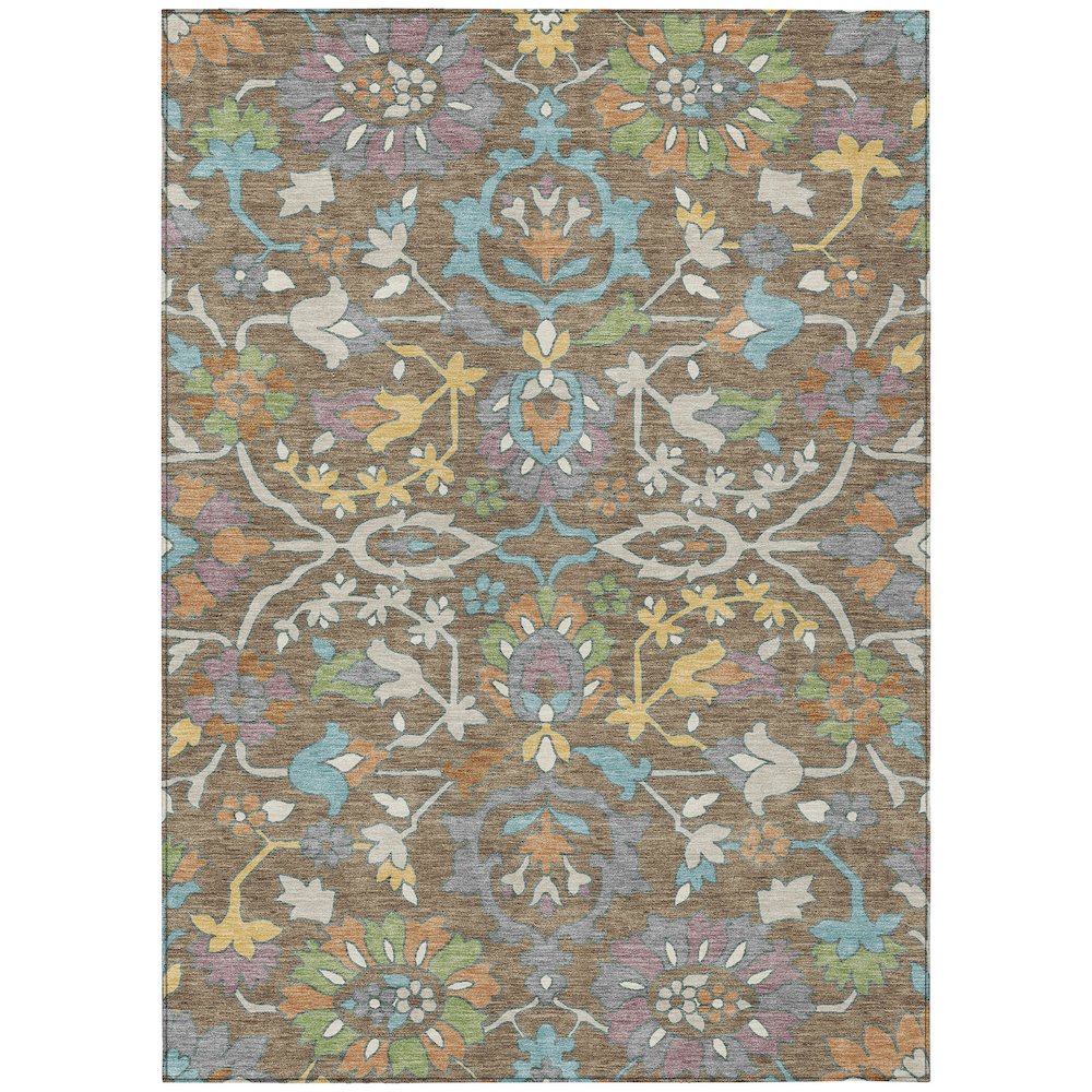Machine Washable Indoor/Outdoor Chantille ACN2587 Brown 2'6" x 3'10" Rug. Picture 1