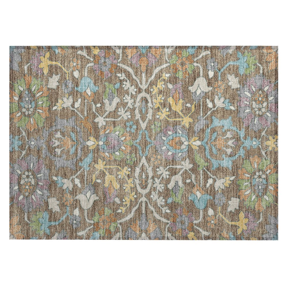 Machine Washable Indoor/Outdoor Chantille ACN2587 Brown 1'8" x 2'6" Rug. Picture 1