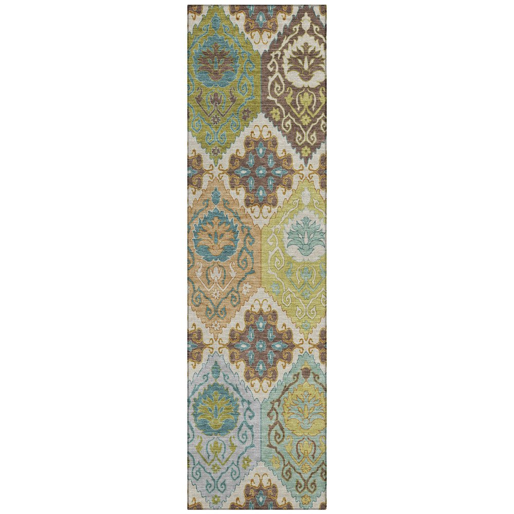 Machine Washable Indoor/Outdoor Chantille ACN2588 Brown 2'3" x 7'6" Runner Rug. Picture 1
