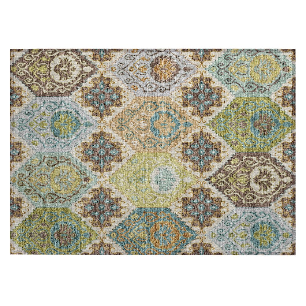 Machine Washable Indoor/Outdoor Chantille ACN2588 Brown 1'8" x 2'6" Rug. Picture 1