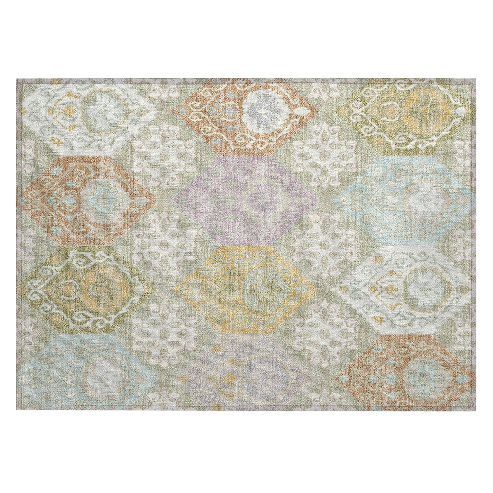 Machine Washable Indoor/Outdoor Chantille ACN2588 Green 1'8" x 2'6" Rug. Picture 1