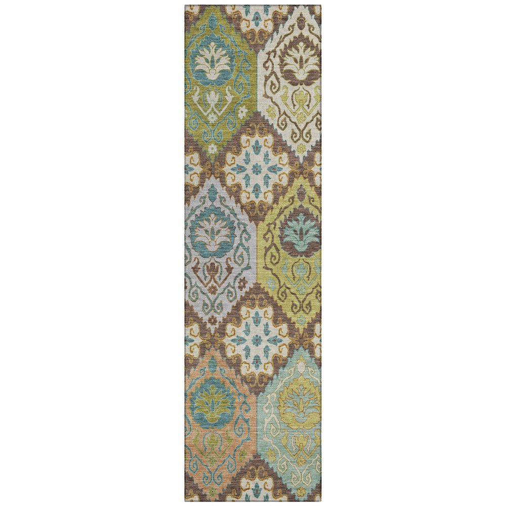 Machine Washable Indoor/Outdoor Chantille ACN2588 Brown 2'3" x 7'6" Runner Rug. Picture 1
