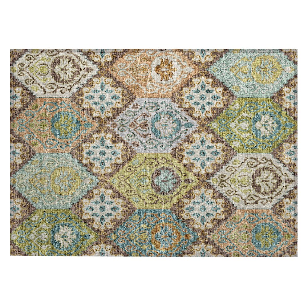 Machine Washable Indoor/Outdoor Chantille ACN2588 Brown 1'8" x 2'6" Rug. Picture 1