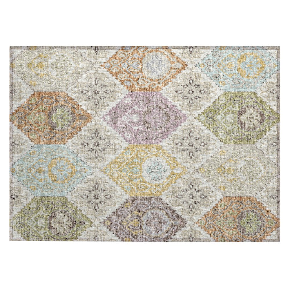 Machine Washable Indoor/Outdoor Chantille ACN2588 Ivory 1'8" x 2'6" Rug. Picture 1