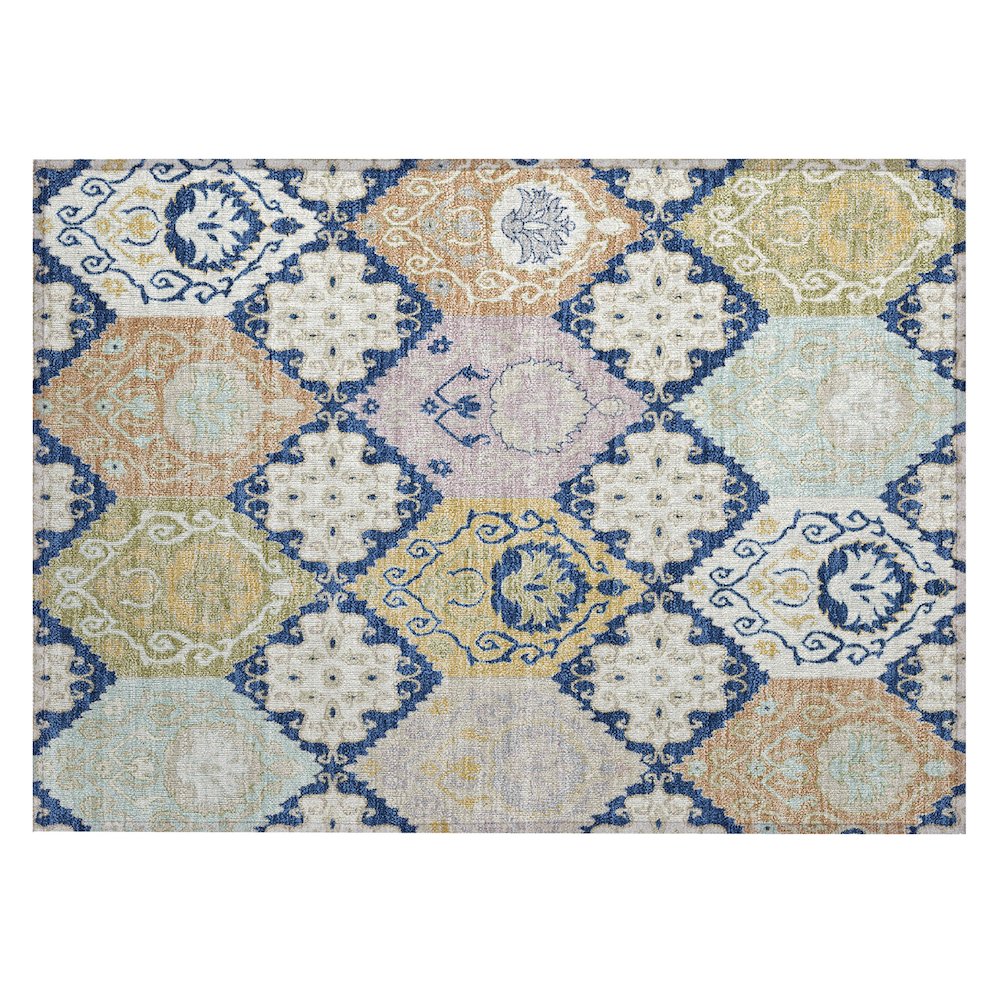 Machine Washable Indoor/Outdoor Chantille ACN2588 Blue 1'8" x 2'6" Rug. Picture 1