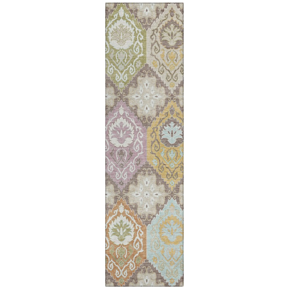 Machine Washable Indoor/Outdoor Chantille ACN2588 Brown 2'3" x 7'6" Runner Rug. Picture 1