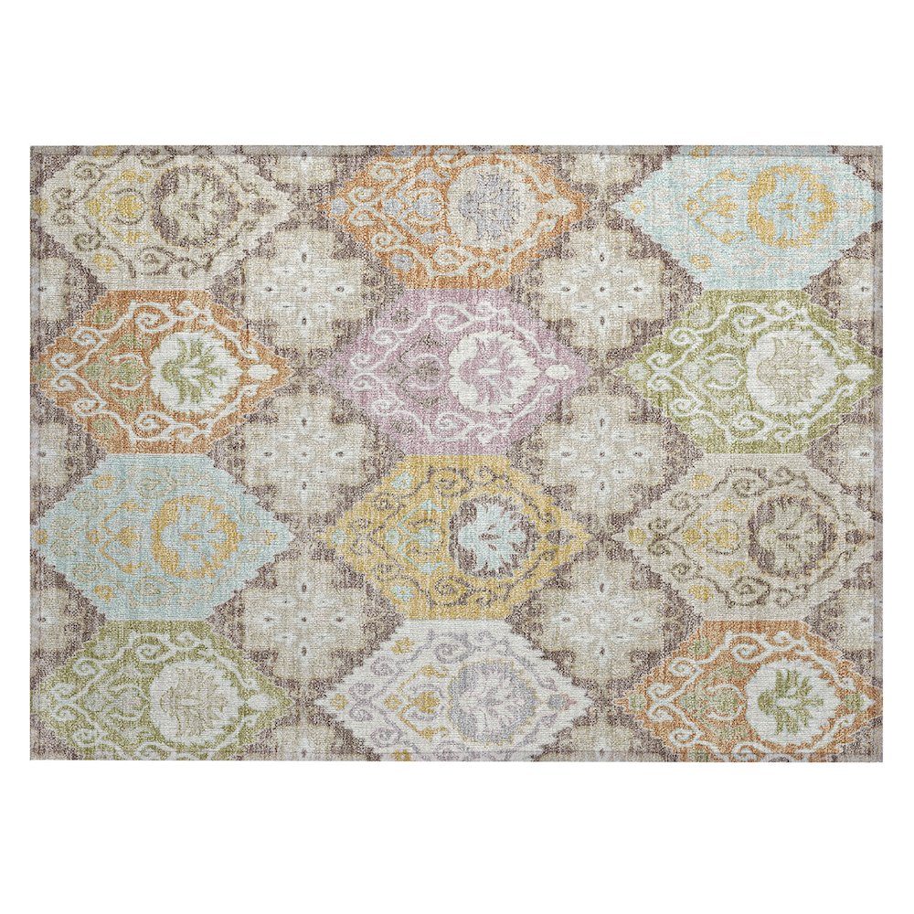 Machine Washable Indoor/Outdoor Chantille ACN2588 Brown 1'8" x 2'6" Rug. Picture 1