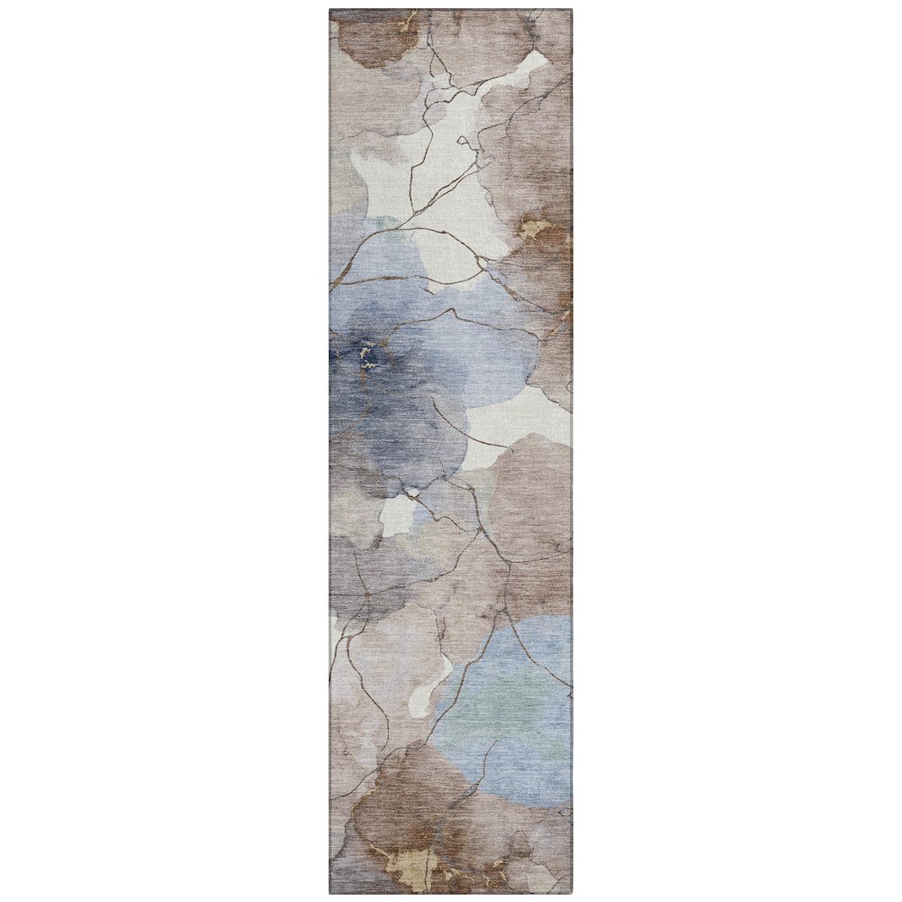 Machine Washable Indoor/Outdoor Chantille ACN2589 Brown 2'3" x 7'6" Runner Rug. Picture 1