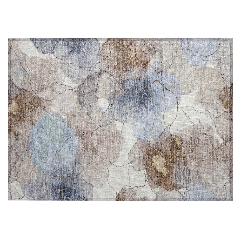 Machine Washable Indoor/Outdoor Chantille ACN2589 Brown 1'8" x 2'6" Rug. Picture 1