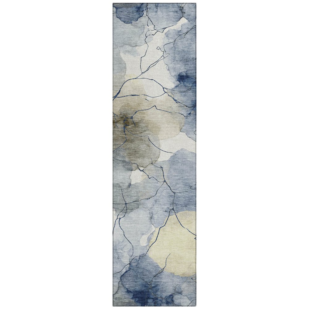 Machine Washable Indoor/Outdoor Chantille ACN2589 Blue 2'3" x 7'6" Runner Rug. Picture 1