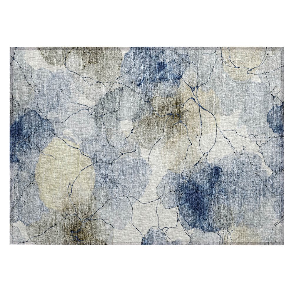 Machine Washable Indoor/Outdoor Chantille ACN2589 Blue 1'8" x 2'6" Rug. Picture 1
