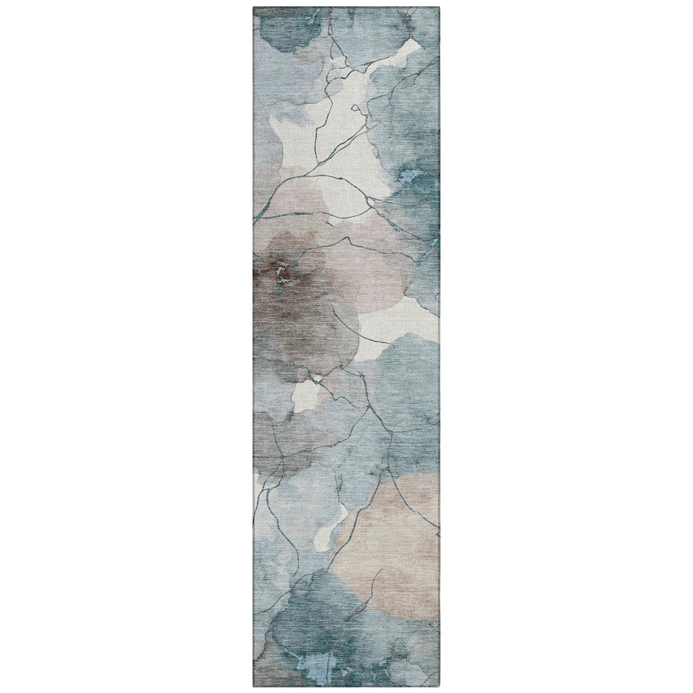 Machine Washable Indoor/Outdoor Chantille ACN2589 Teal 2'3" x 7'6" Runner Rug. Picture 1