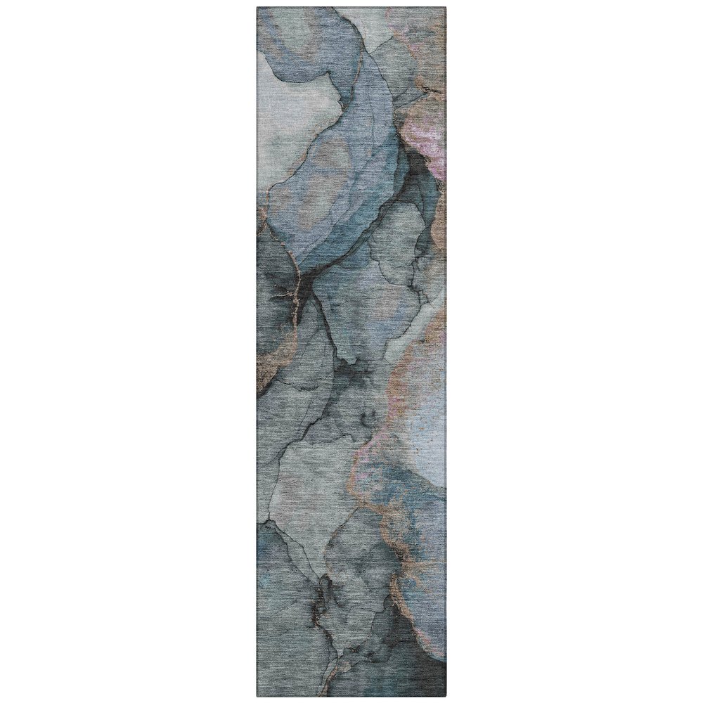 Machine Washable Indoor/Outdoor Chantille ACN2590 Blue 2'3" x 7'6" Runner Rug. Picture 1