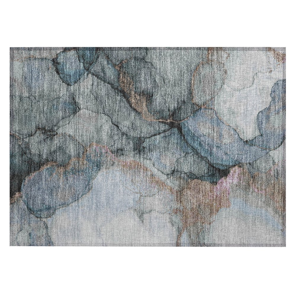 Machine Washable Indoor/Outdoor Chantille ACN2590 Blue 1'8" x 2'6" Rug. Picture 1