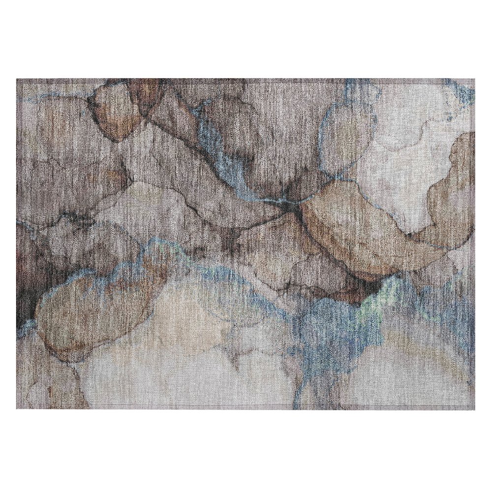 Machine Washable Indoor/Outdoor Chantille ACN2590 Brown 1'8" x 2'6" Rug. Picture 1