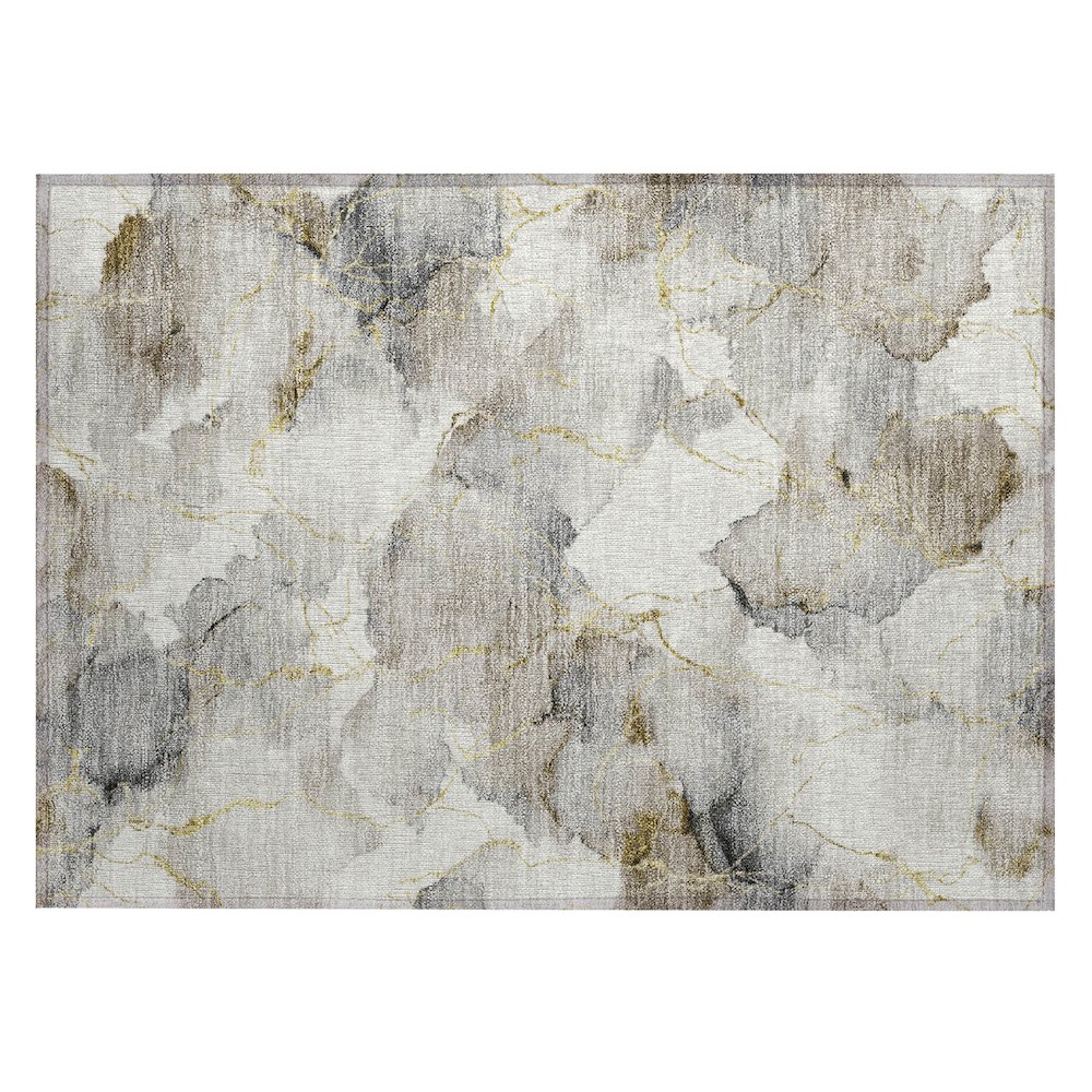 Machine Washable Indoor/Outdoor Chantille ACN2591 Ivory 1'8" x 2'6" Rug. Picture 1