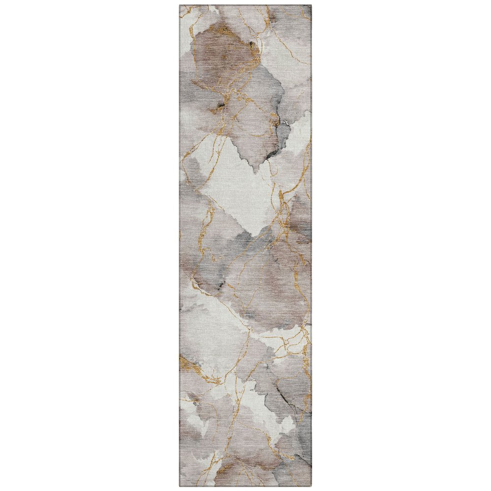 Machine Washable Indoor/Outdoor Chantille ACN2591 Brown 2'3" x 7'6" Runner Rug. Picture 1