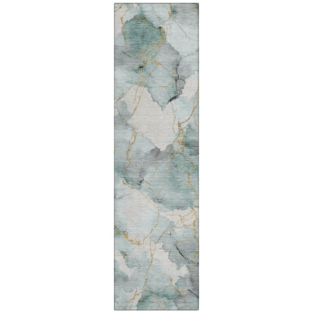 Machine Washable Indoor/Outdoor Chantille ACN2591 Blue 2'3" x 7'6" Runner Rug. Picture 1