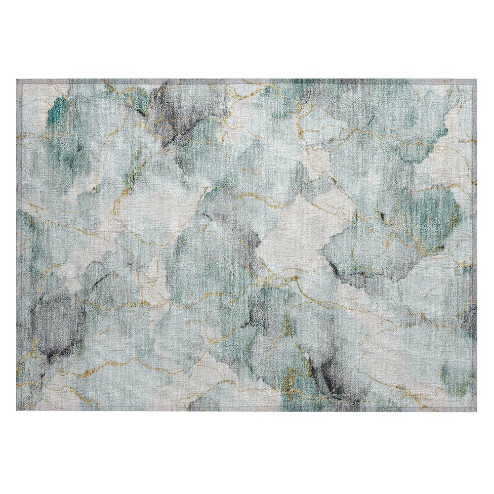Machine Washable Indoor/Outdoor Chantille ACN2591 Blue 1'8" x 2'6" Rug. Picture 1