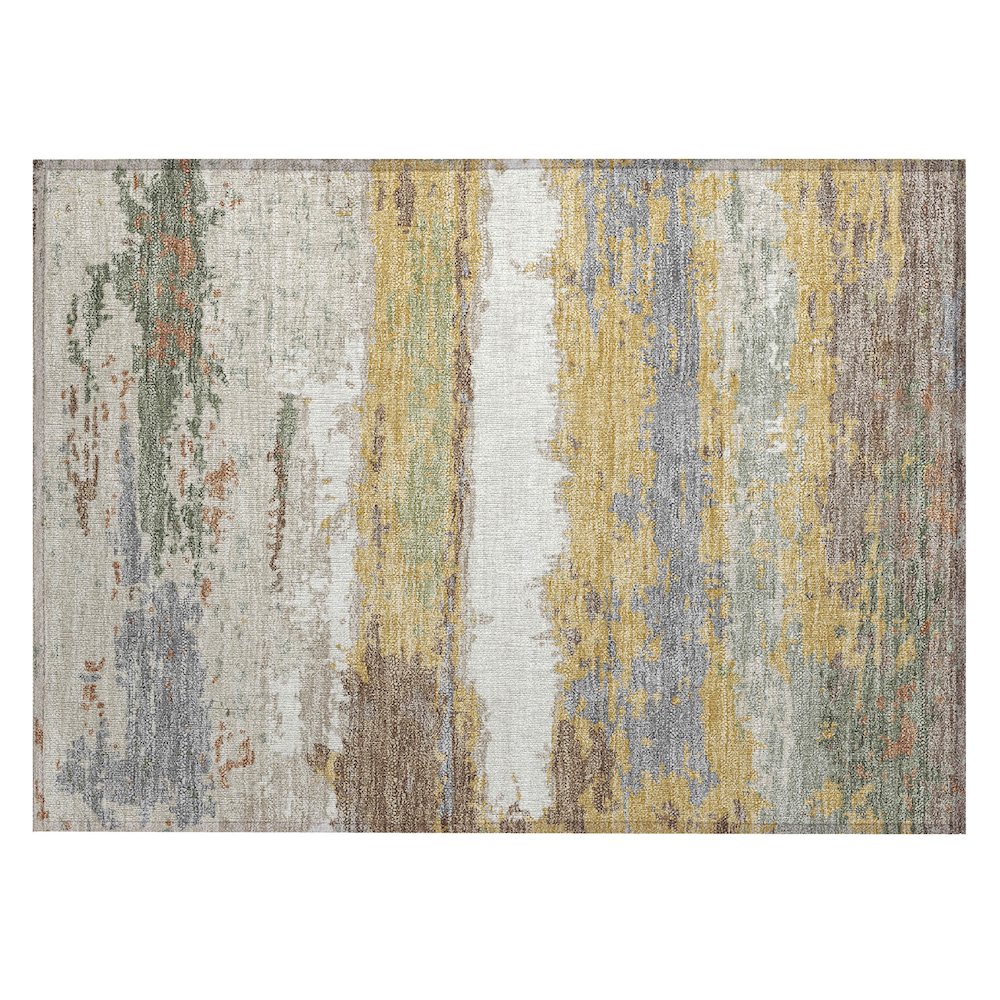Machine Washable Indoor/Outdoor Chantille ACN2592 Gold 1'8" x 2'6" Rug. Picture 1