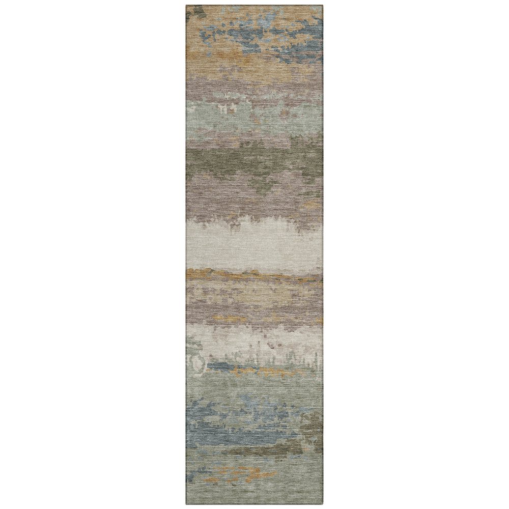 Machine Washable Indoor/Outdoor Chantille ACN2592 Brown 2'3" x 7'6" Runner Rug. Picture 1