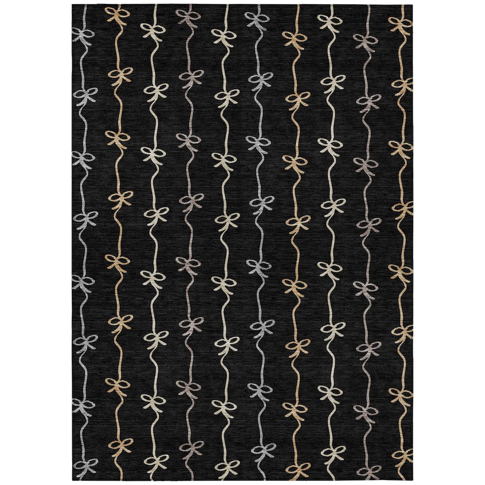 Machine Washable Indoor/Outdoor Chantille ACN2593 Black 2'6" x 3'10" Rug. Picture 1
