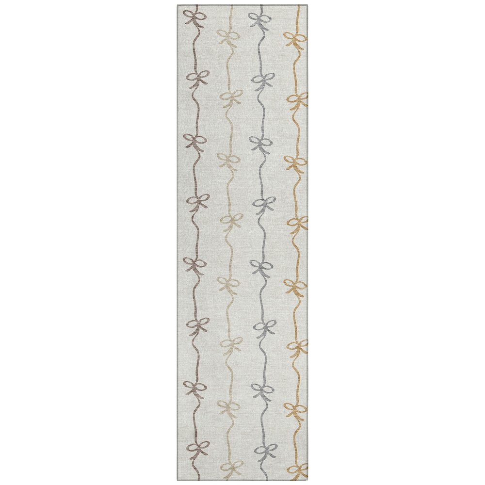 Machine Washable Indoor/Outdoor Chantille ACN2593 Ivory 2'3" x 7'6" Runner Rug. Picture 1