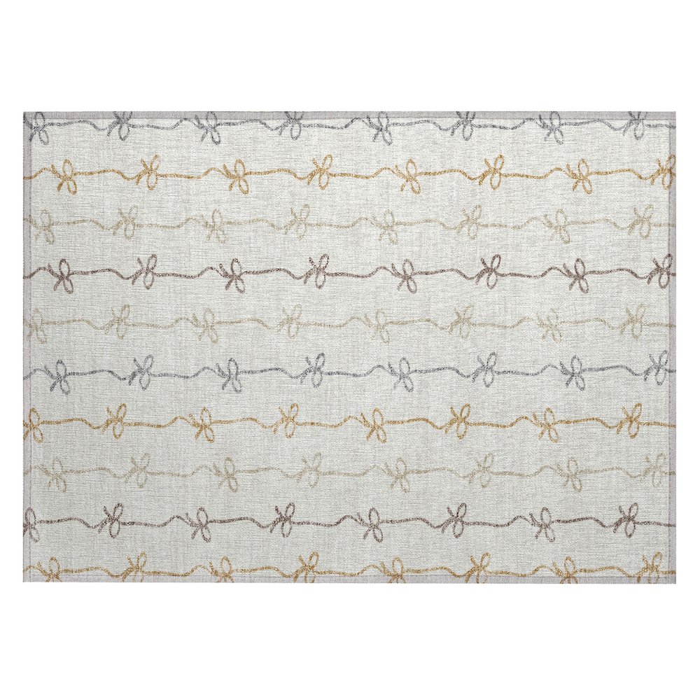 Machine Washable Indoor/Outdoor Chantille ACN2593 Ivory 1'8" x 2'6" Rug. Picture 1