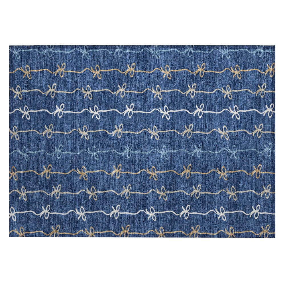 Machine Washable Indoor/Outdoor Chantille ACN2593 Blue 1'8" x 2'6" Rug. Picture 1