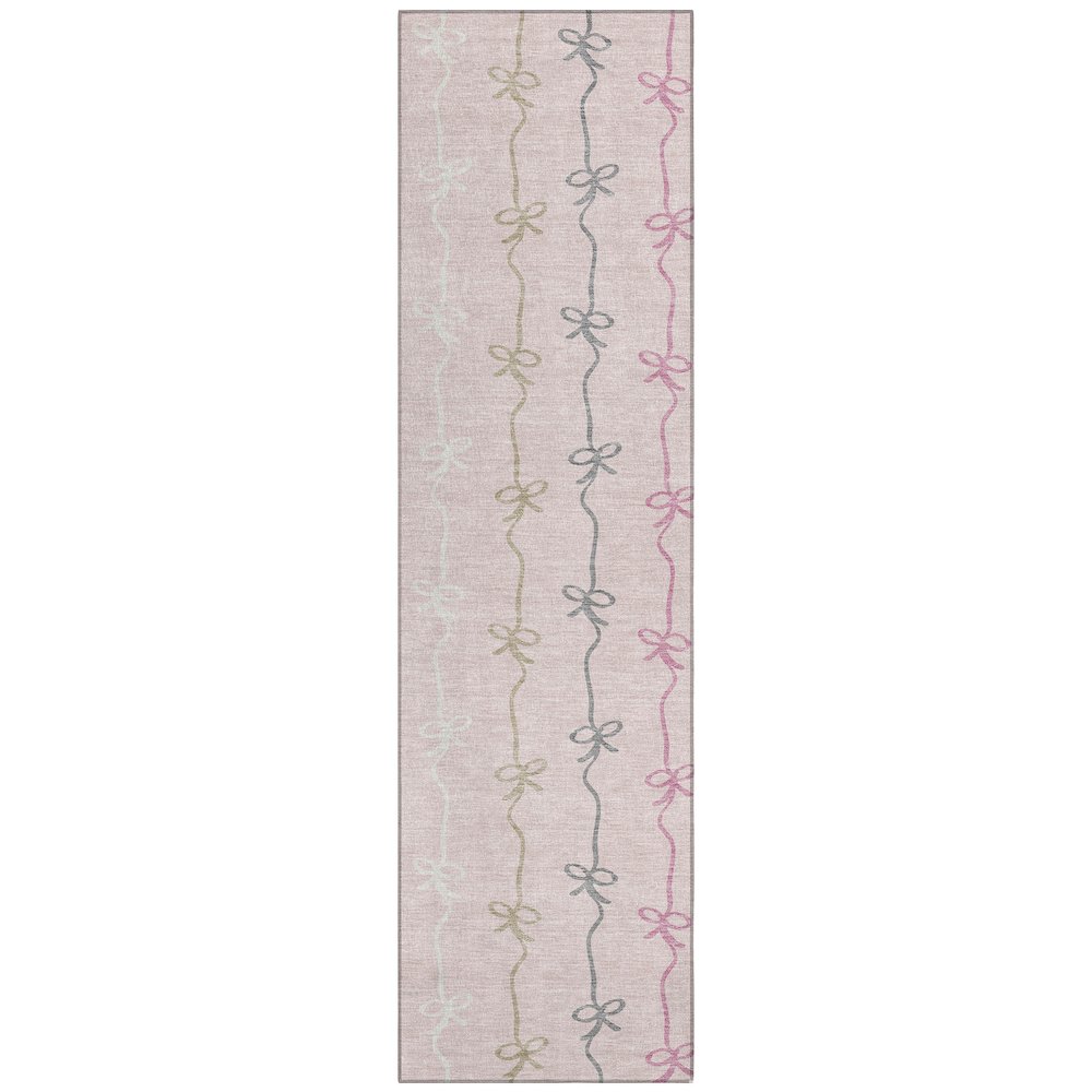 Machine Washable Indoor/Outdoor Chantille ACN2593 Pink 2'3" x 7'6" Runner Rug. Picture 1