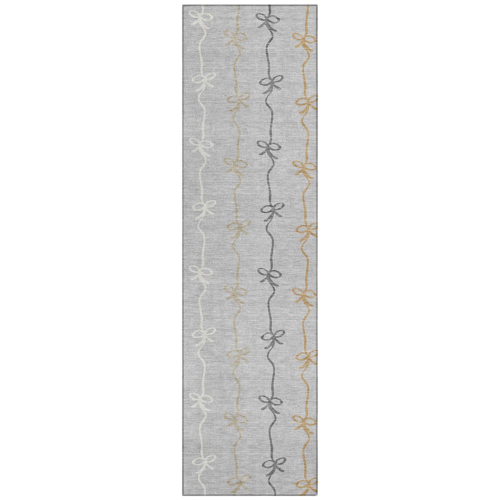 Machine Washable Indoor/Outdoor Chantille ACN2593 Gray 2'3" x 7'6" Runner Rug. Picture 1
