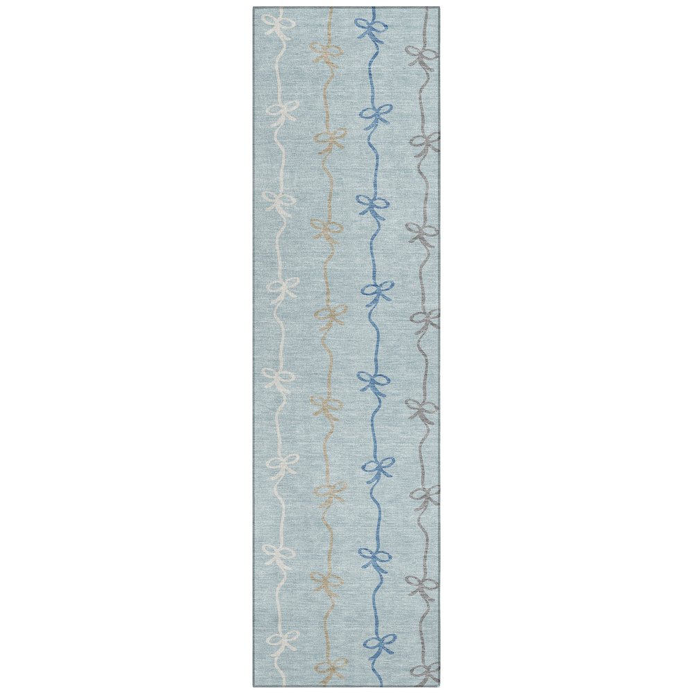 Machine Washable Indoor/Outdoor Chantille ACN2593 Blue 2'3" x 7'6" Runner Rug. Picture 1