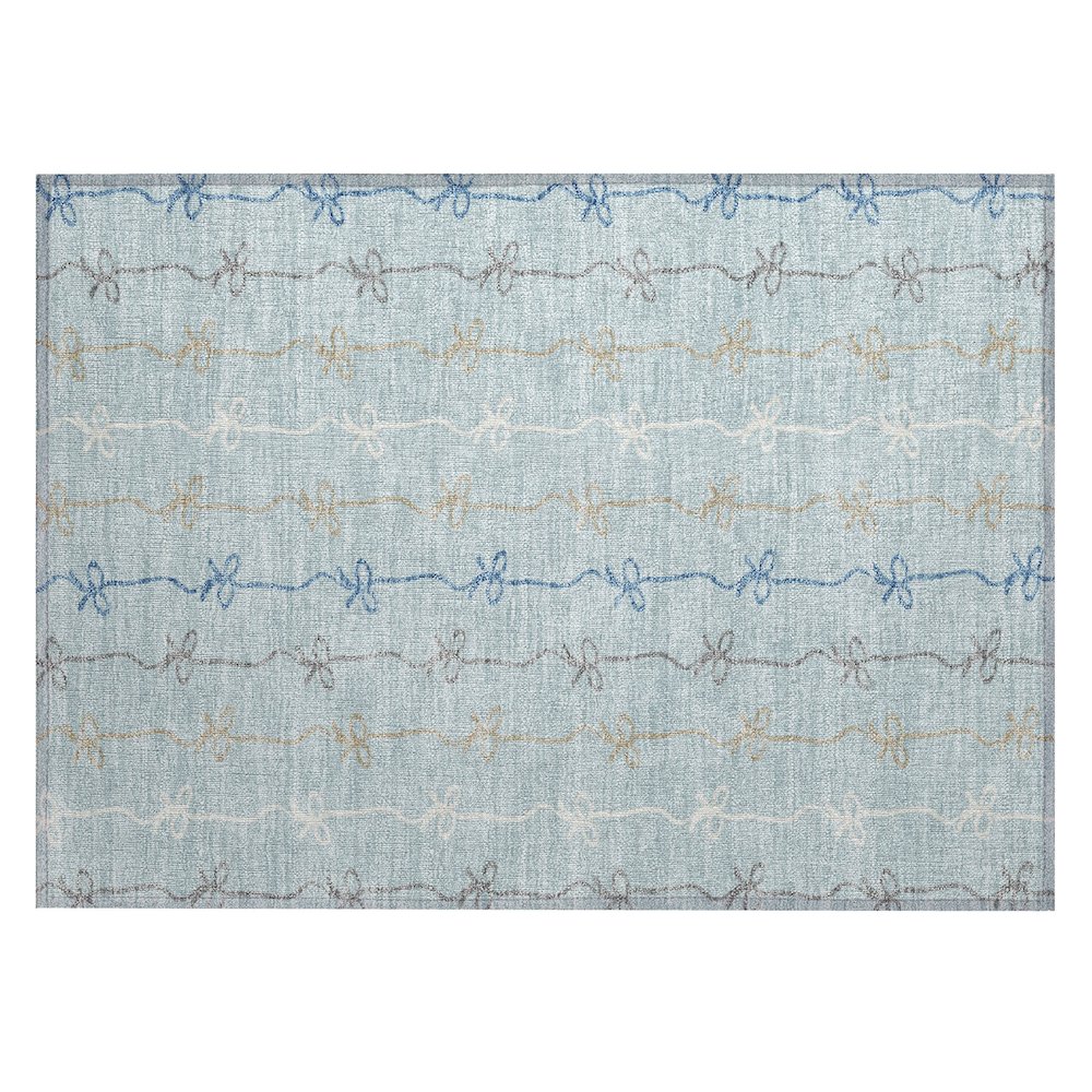 Machine Washable Indoor/Outdoor Chantille ACN2593 Blue 1'8" x 2'6" Rug. Picture 1