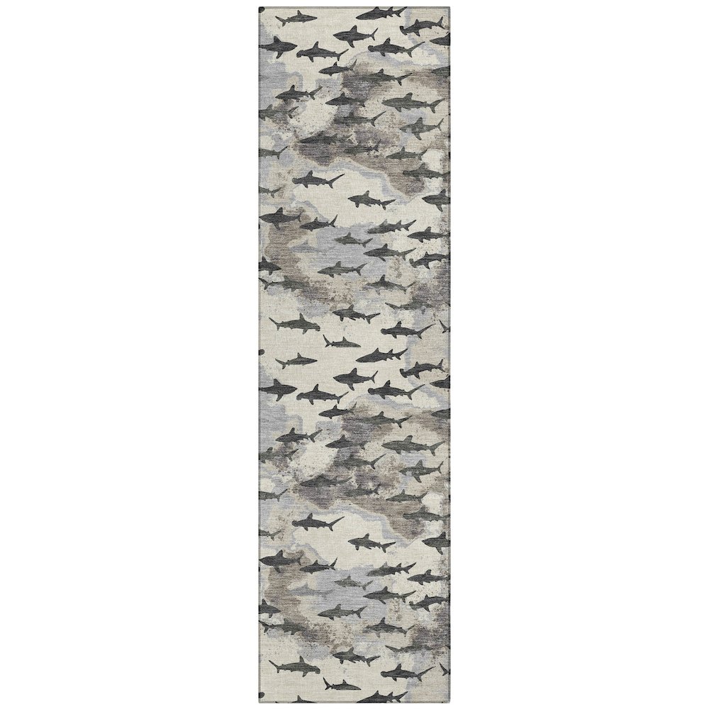 Machine Washable Indoor/Outdoor Chantille ACN2594 Brown 2'3" x 7'6" Runner Rug. Picture 1