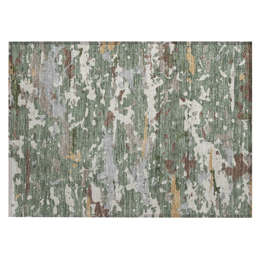 Machine Washable Indoor/Outdoor Chantille ACN2595 Green 1'8" x 2'6" Rug. Picture 1