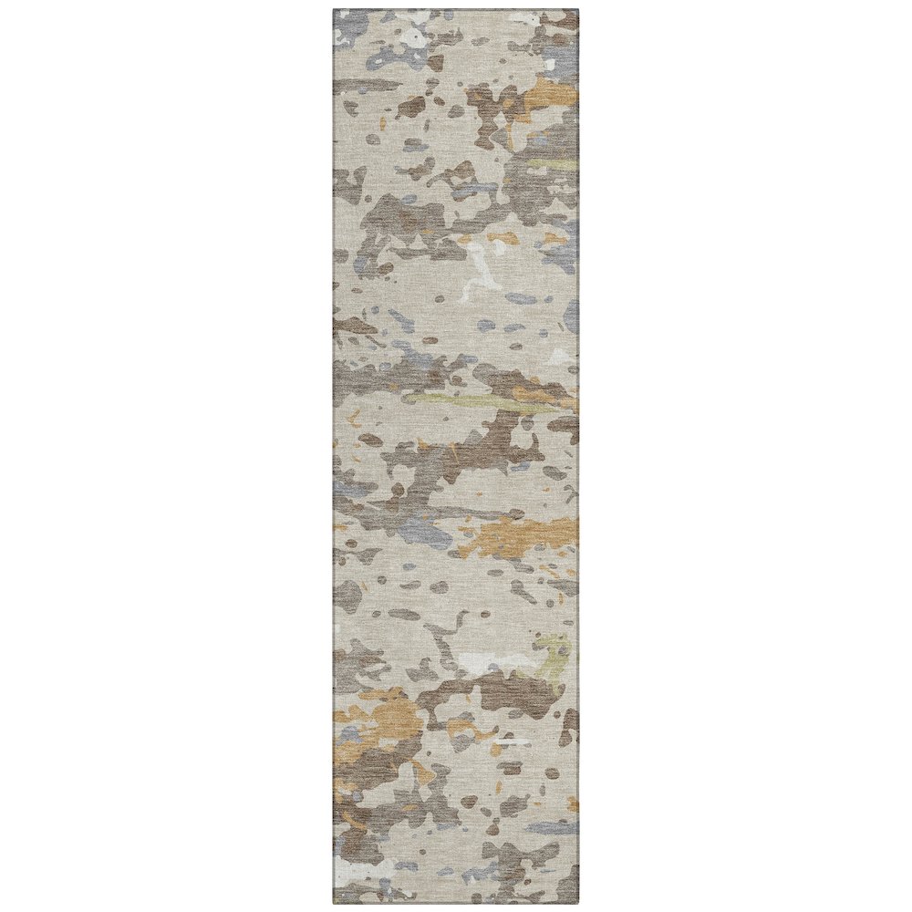 Machine Washable Indoor/Outdoor Chantille ACN2595 Brown 2'3" x 7'6" Runner Rug. Picture 1