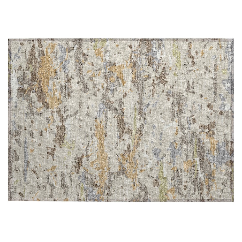 Machine Washable Indoor/Outdoor Chantille ACN2595 Brown 1'8" x 2'6" Rug. Picture 1