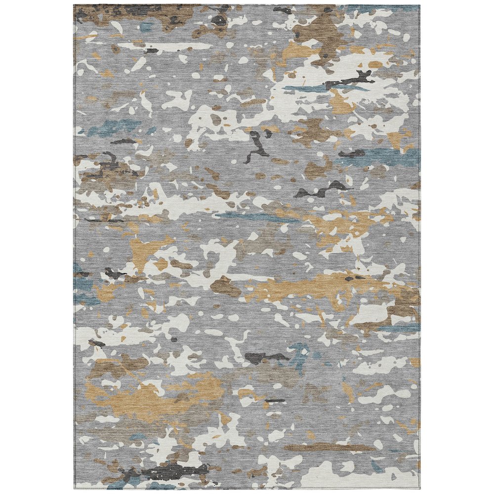 Machine Washable Indoor/Outdoor Chantille ACN2595 Gray 2'6" x 3'10" Rug. Picture 1