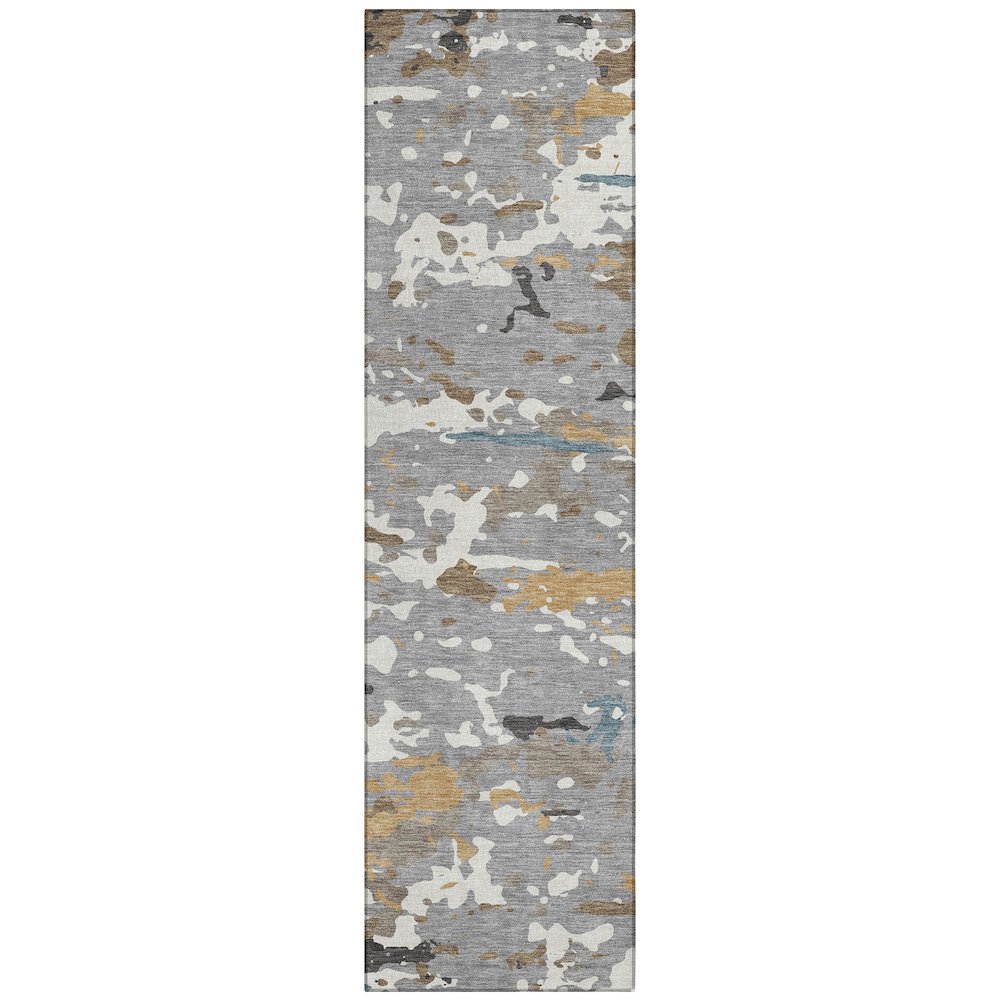Machine Washable Indoor/Outdoor Chantille ACN2595 Gray 2'3" x 7'6" Runner Rug. Picture 1