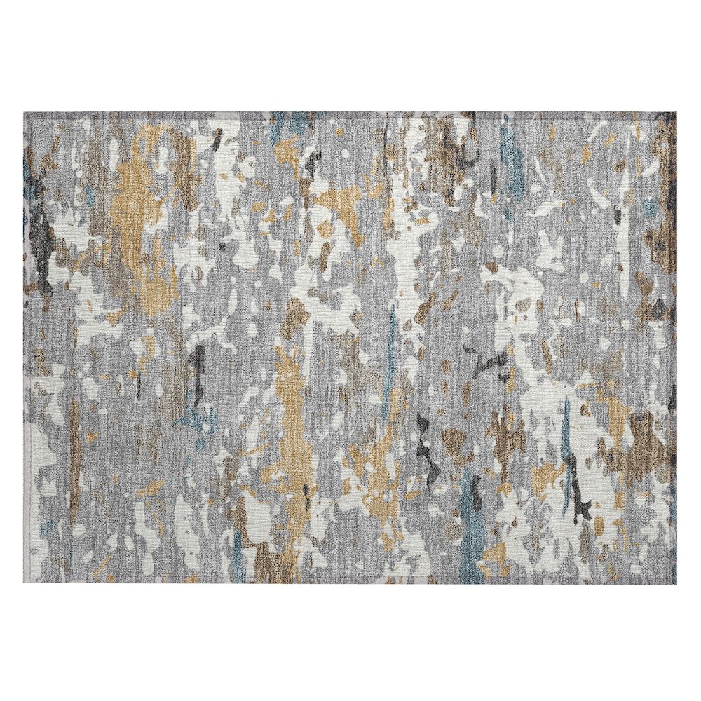 Machine Washable Indoor/Outdoor Chantille ACN2595 Gray 1'8" x 2'6" Rug. Picture 1