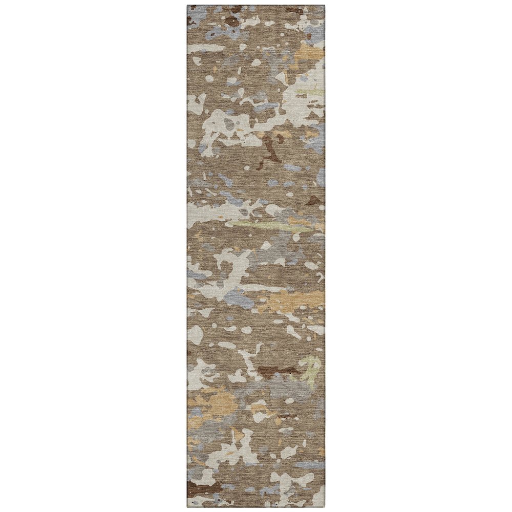 Machine Washable Indoor/Outdoor Chantille ACN2595 Brown 2'3" x 7'6" Runner Rug. Picture 1
