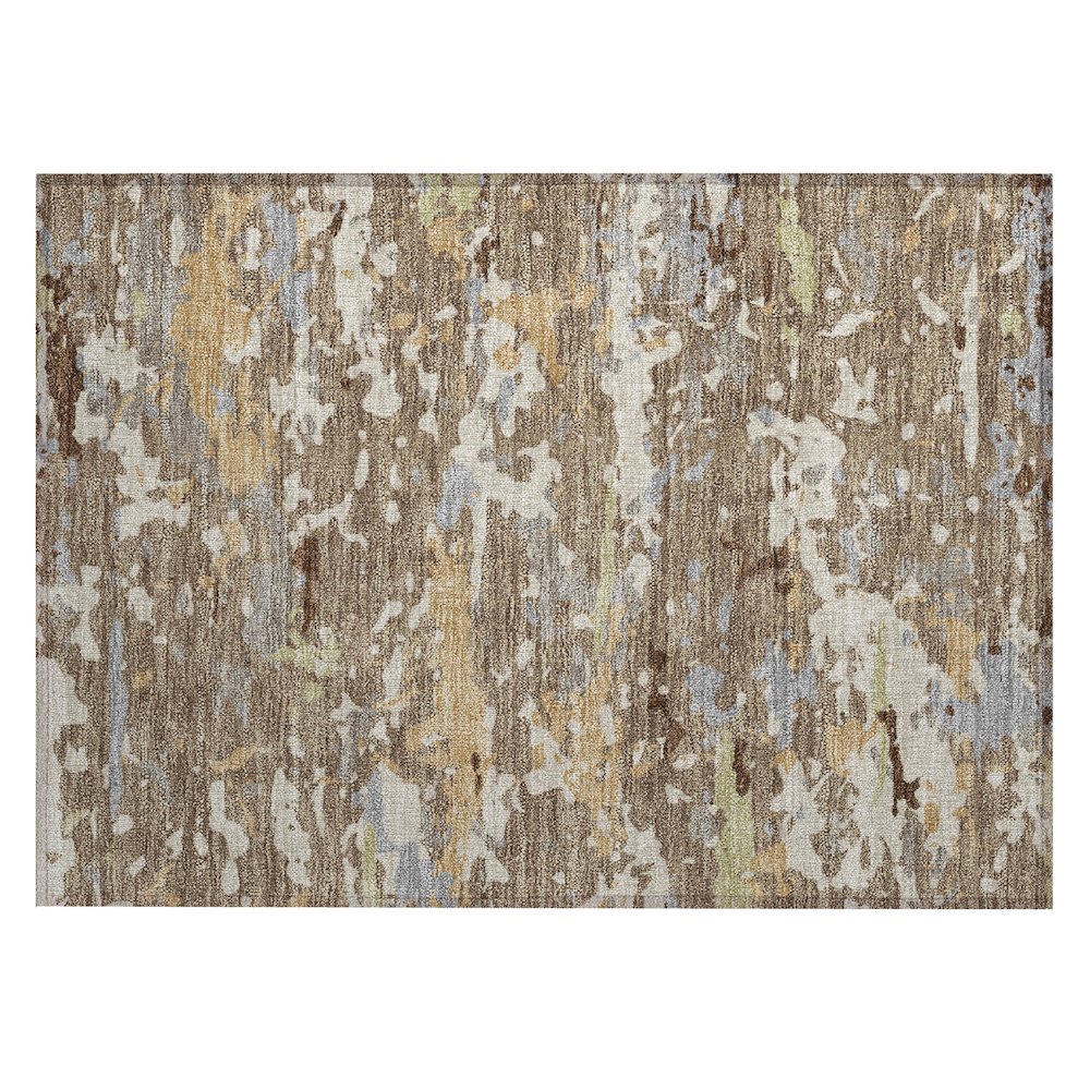 Machine Washable Indoor/Outdoor Chantille ACN2595 Brown 1'8" x 2'6" Rug. Picture 1