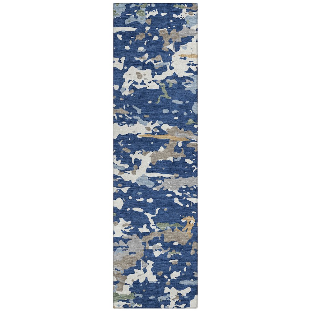 Machine Washable Indoor/Outdoor Chantille ACN2595 Blue 2'3" x 7'6" Runner Rug. Picture 1