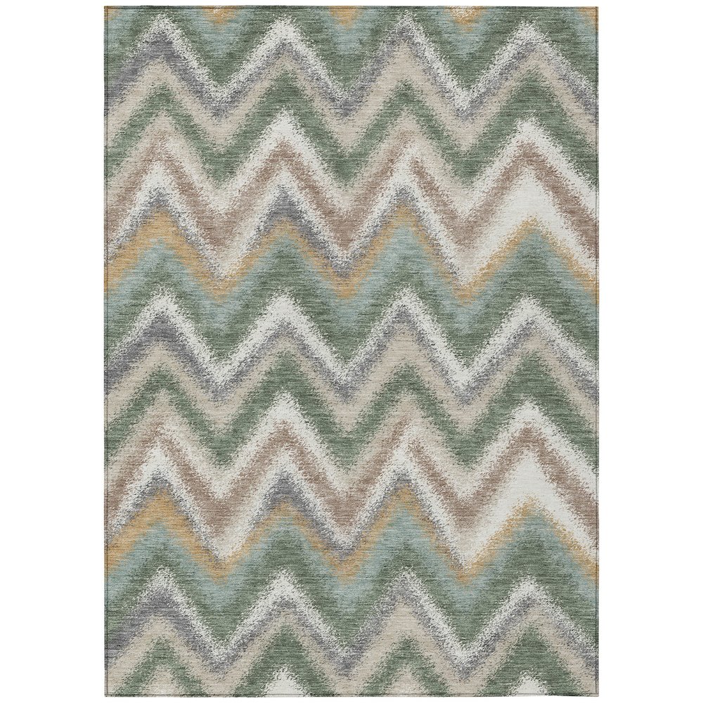 Machine Washable Indoor/Outdoor Chantille ACN2596 Green 2'6" x 3'10" Rug. Picture 1