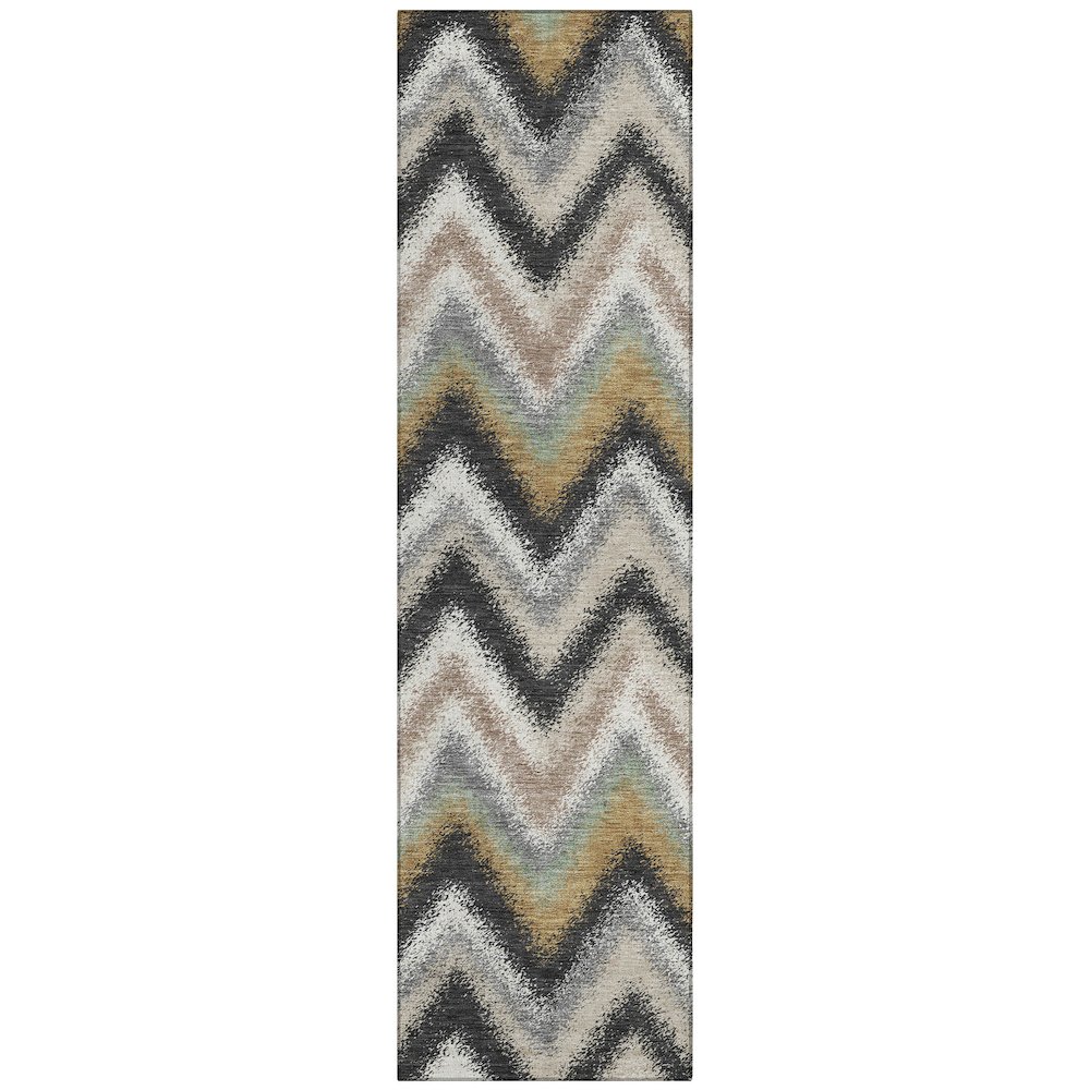 Machine Washable Indoor/Outdoor Chantille ACN2596 Gray 2'3" x 7'6" Runner Rug. Picture 1